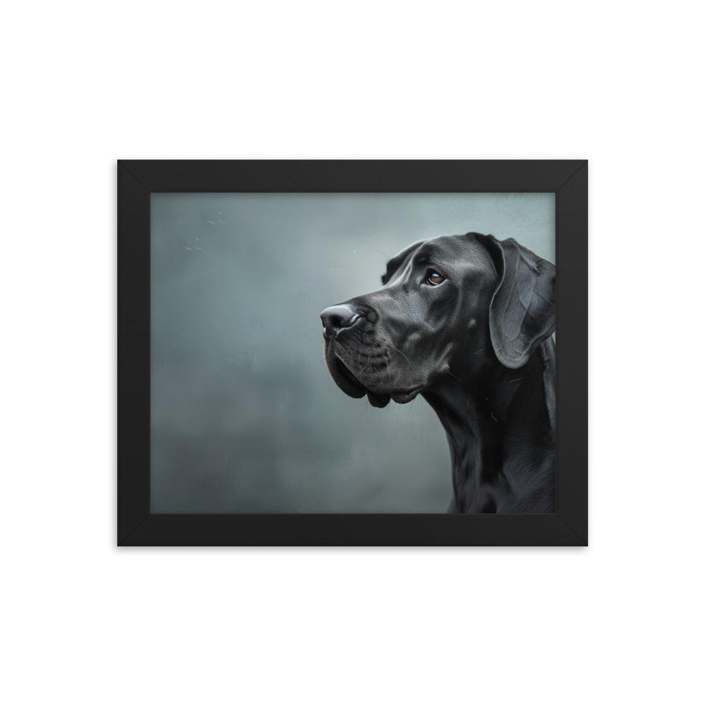 Great Dane Regal Side Profile Painting Framed Poster - Oh Posters