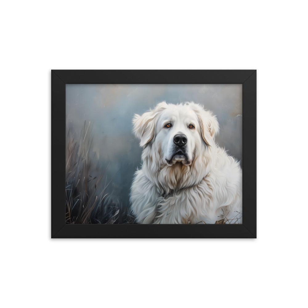 Great Pyrenees Majestic Winter Portrait Framed Poster - Oh Posters