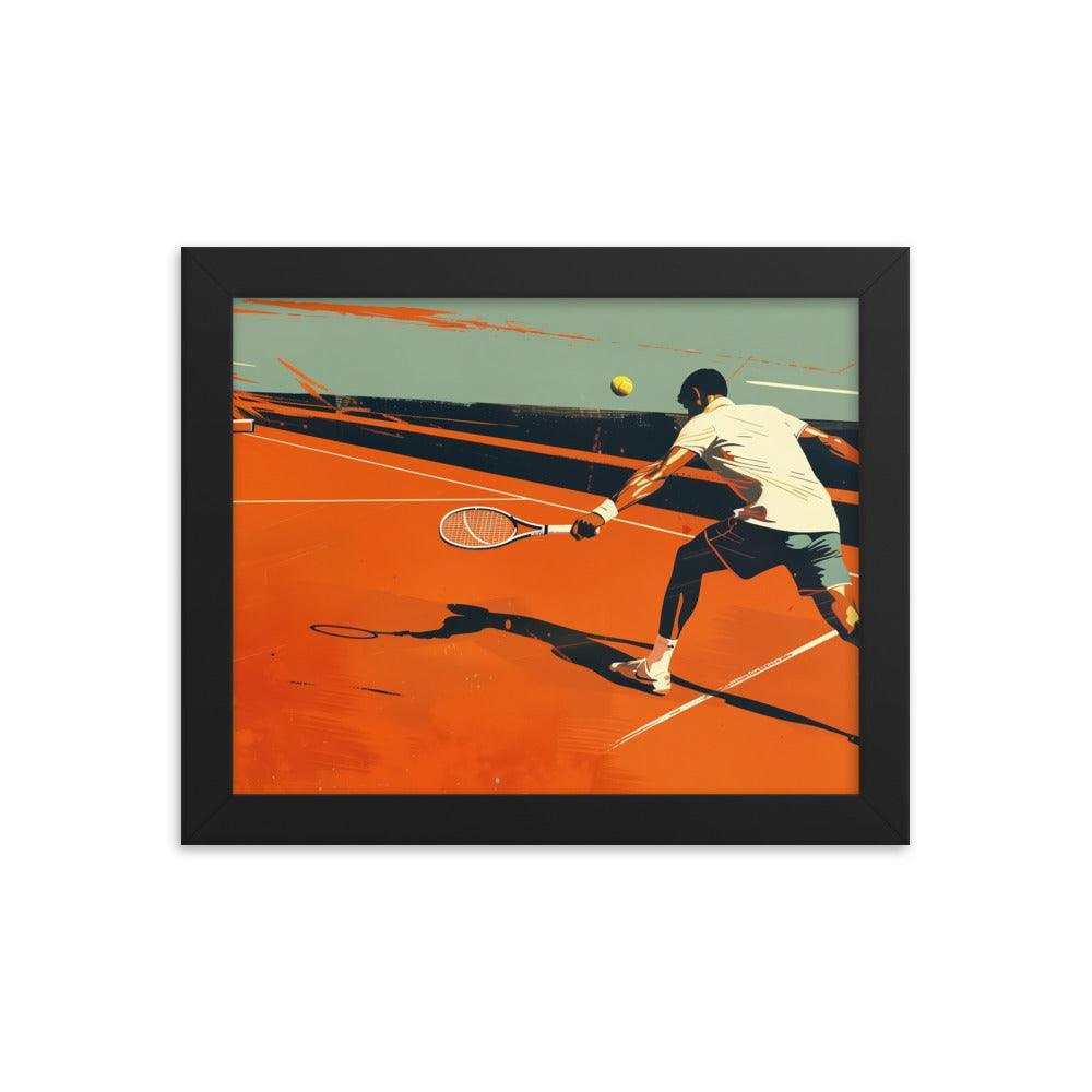 Tennis Player Action Shot Abstract Sports Art Framed Poster - Oh Posters