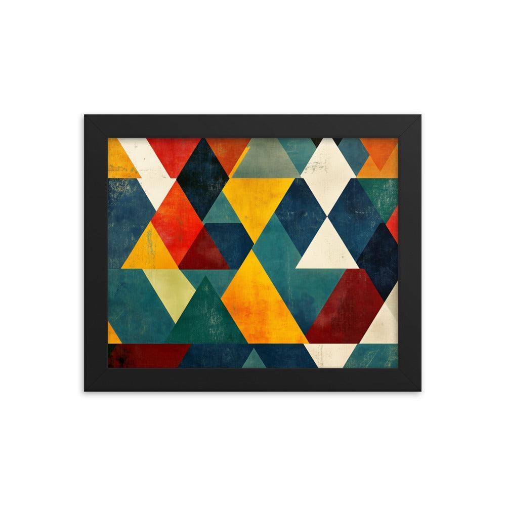 Colorful Geometric Art Pattern for Modern Style Enthusiasts Framed Poster - Oh Posters