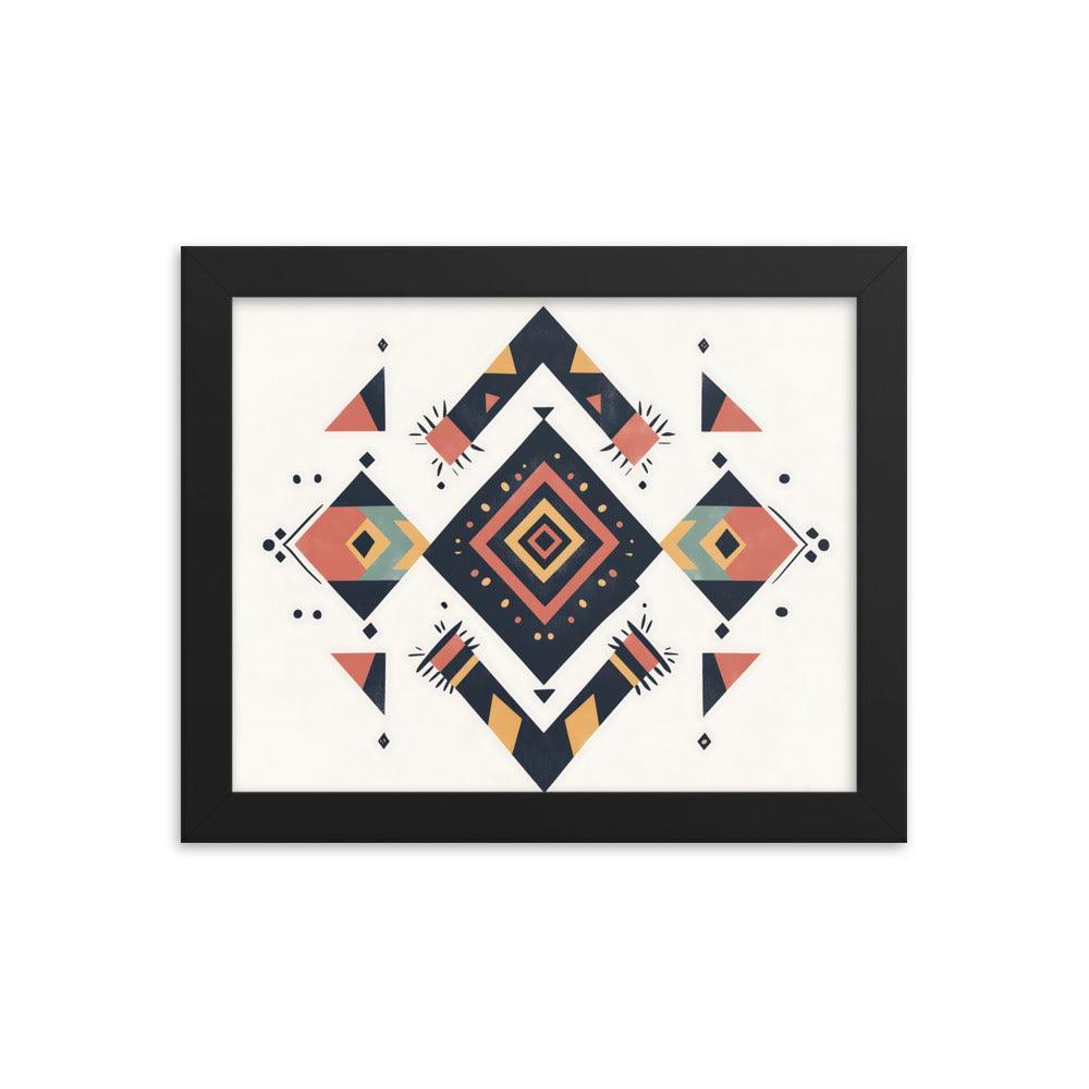 Boho Geometric Tribal Patterns Ideal for Festival Lovers Framed Poster - Oh Posters