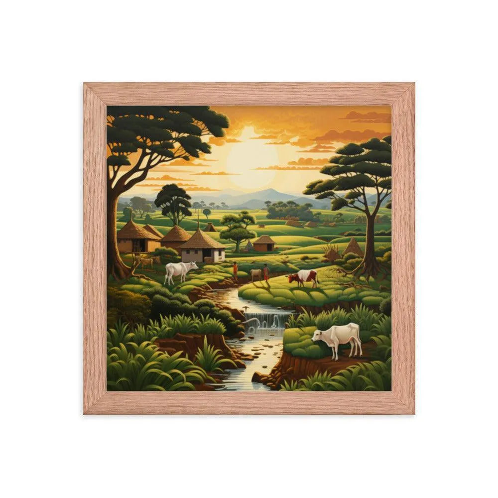 Indian Farm Painting Framed Poster - Oh Posters