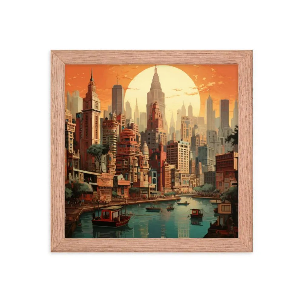 Indian Skyscraper City Painting Framed Poster - Oh Posters