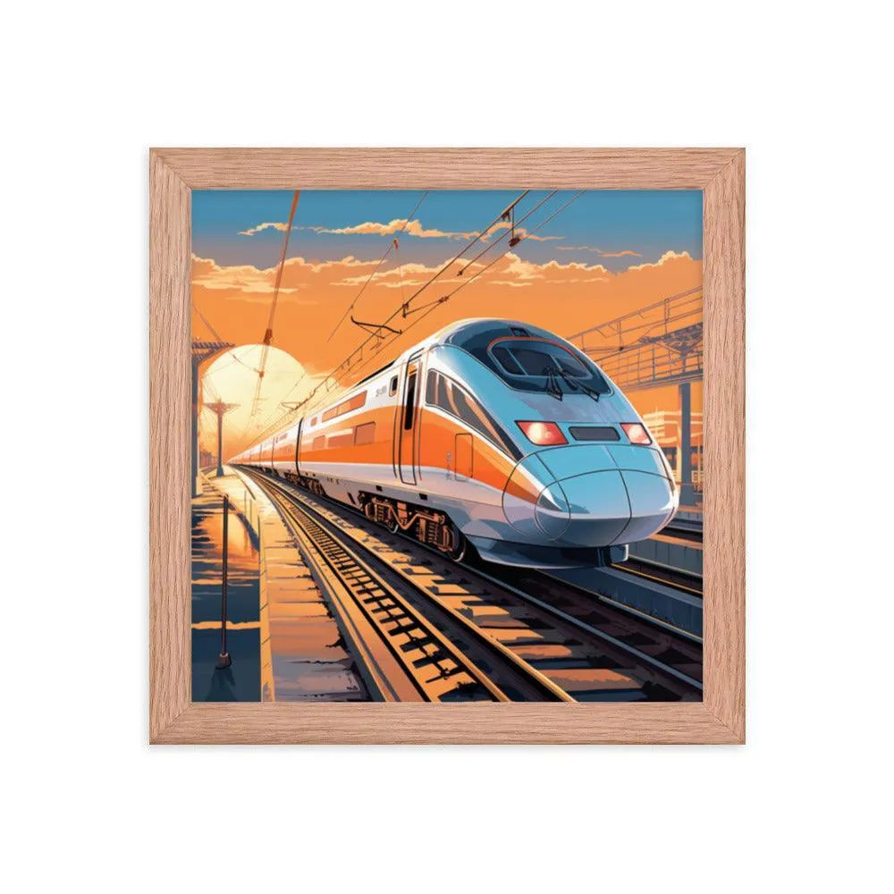 Futuristic Bullet Train in India Painting Framed Poster - Oh Posters