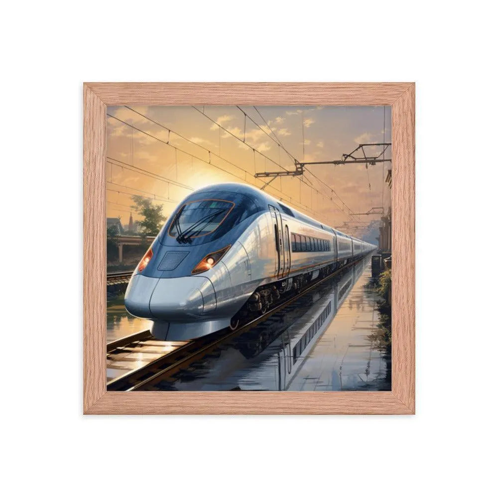 Futuristic Bullet Train in India Painting Framed Poster - Oh Posters