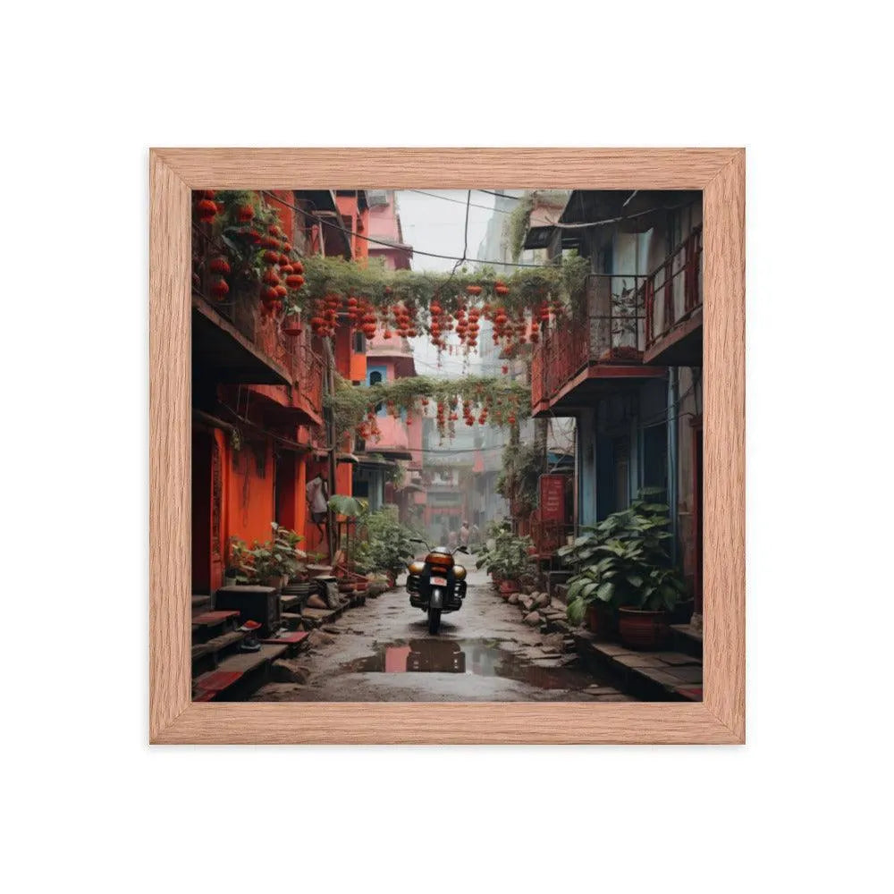 India Floral Street Framed Poster - Oh Posters