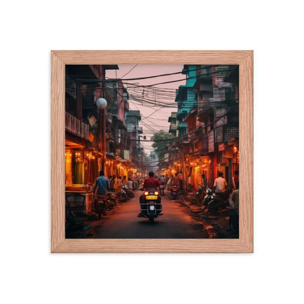 Indian Street Dusk Framed Poster - Oh Posters