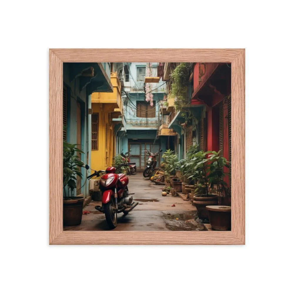 India Floral Street Framed Poster - Oh Posters