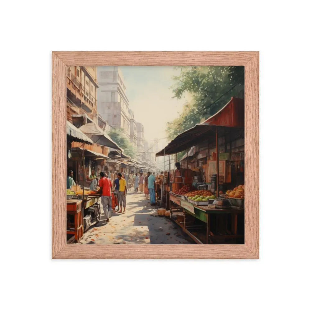 Indian Street Food Street Stalls Painting Framed Poster - Oh Posters