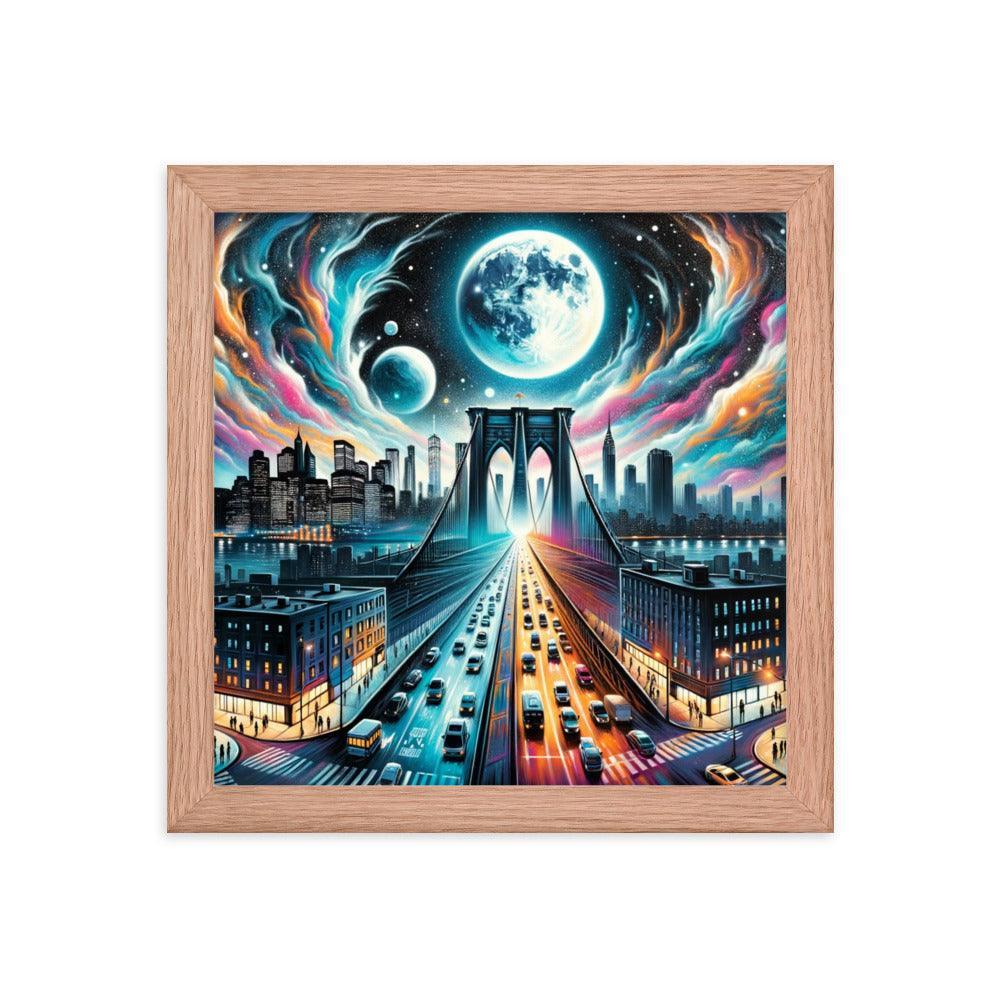 Cosmic Bridge Urban Spray Paint Art Framed Poster - Oh Posters