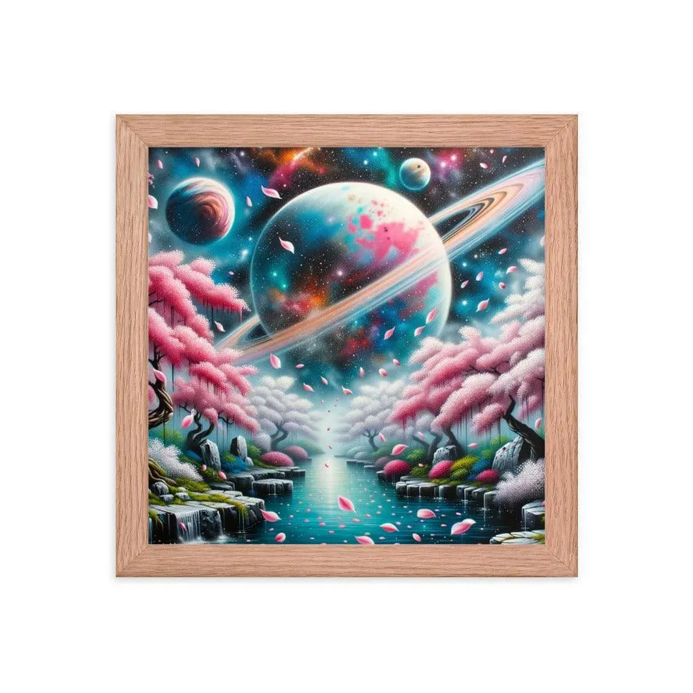 Japanese Garden Cosmic Spray Paint Art Framed Poster - Oh Posters