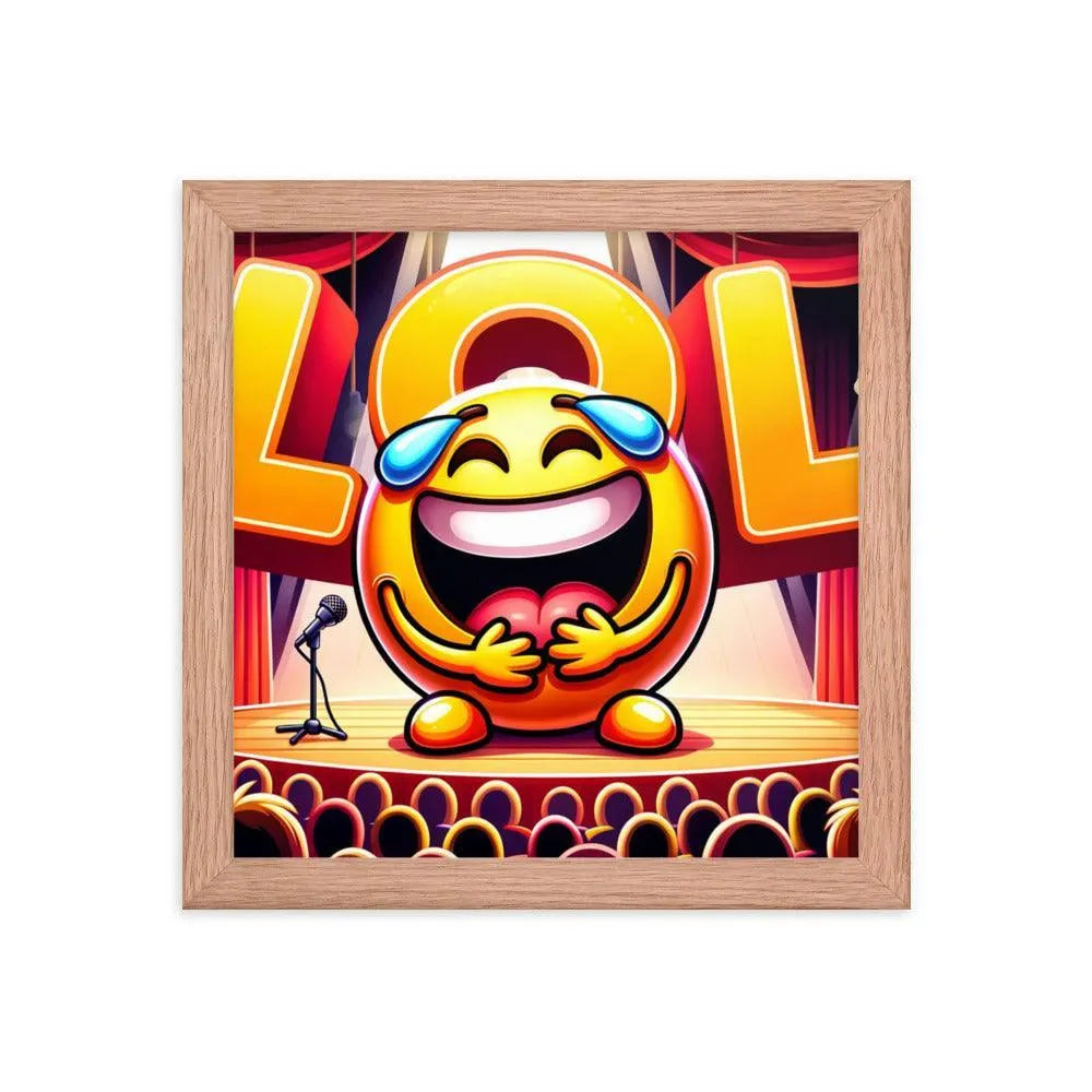 Laughing Emoji LOL Comedy Club Humour Funny Framed Poster - Oh Posters