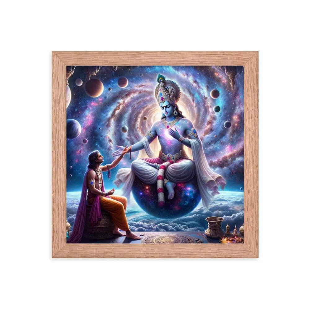 Lord Krishna's Cosmic Revelation Hindu Art Framed Poster - Oh Posters