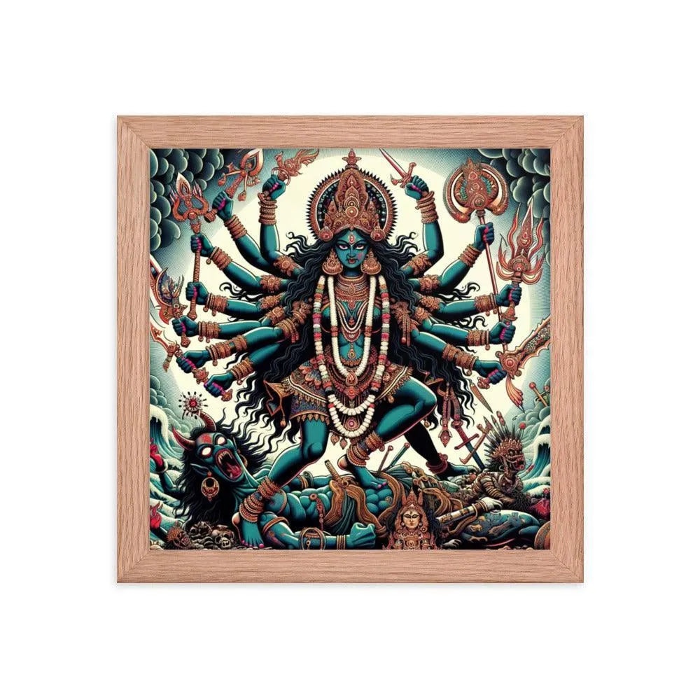 Goddess Kali Fierce Form Victory Hindu Artistic Framed Poster - Oh Posters