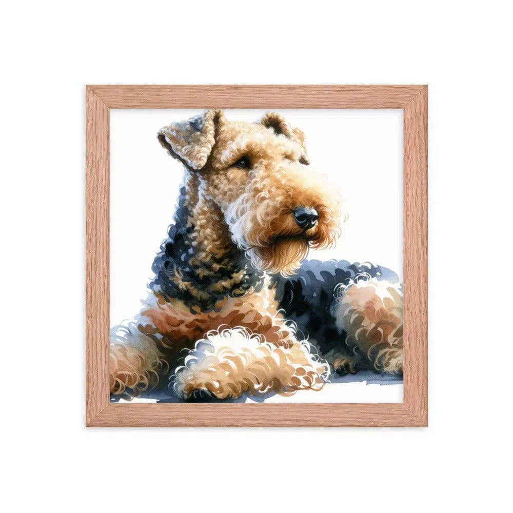 Relaxed Airedale Terrier Watercolor Portrait Framed Poster - Oh Posters