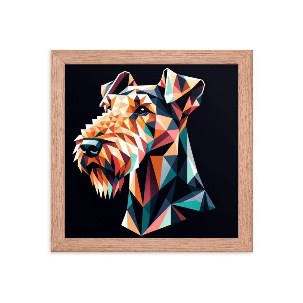 Geometric Airedale Terrier Modern Art Framed Poster - Oh Posters