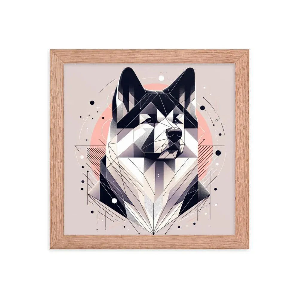 Geometric Akita Contemporary Art Framed Poster - Oh Posters