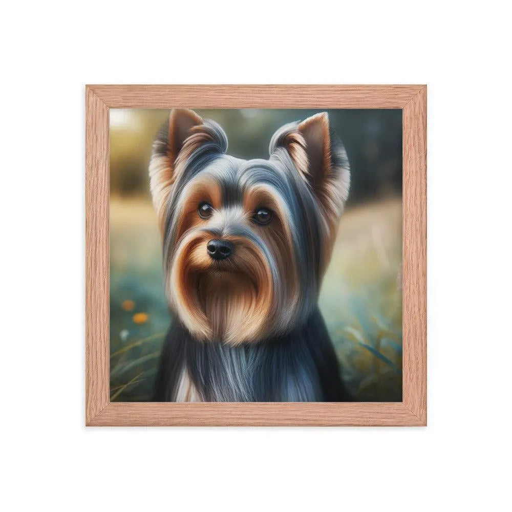 Detailed Australian Silky Terrier Natural Landscape Framed Poster - Oh Posters