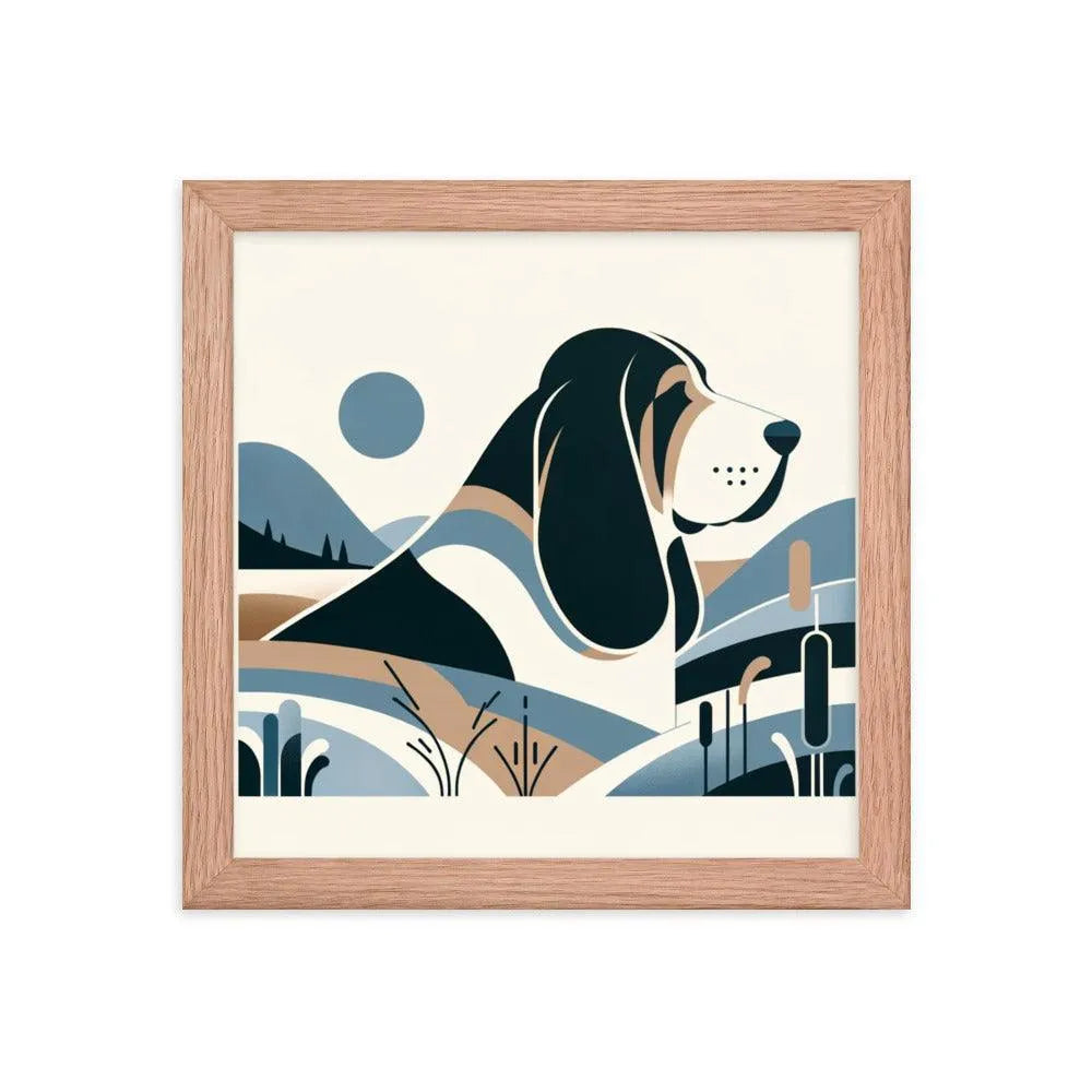 Minimalistic Basset Bleu de Gascogne Contemporary Art Framed Poster - Oh Posters