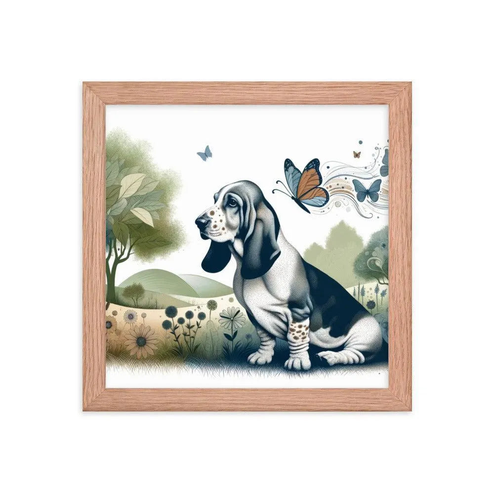 Harmonious Basset Bleu de Gascogne Landscape with a Twist Framed Poster - Oh Posters