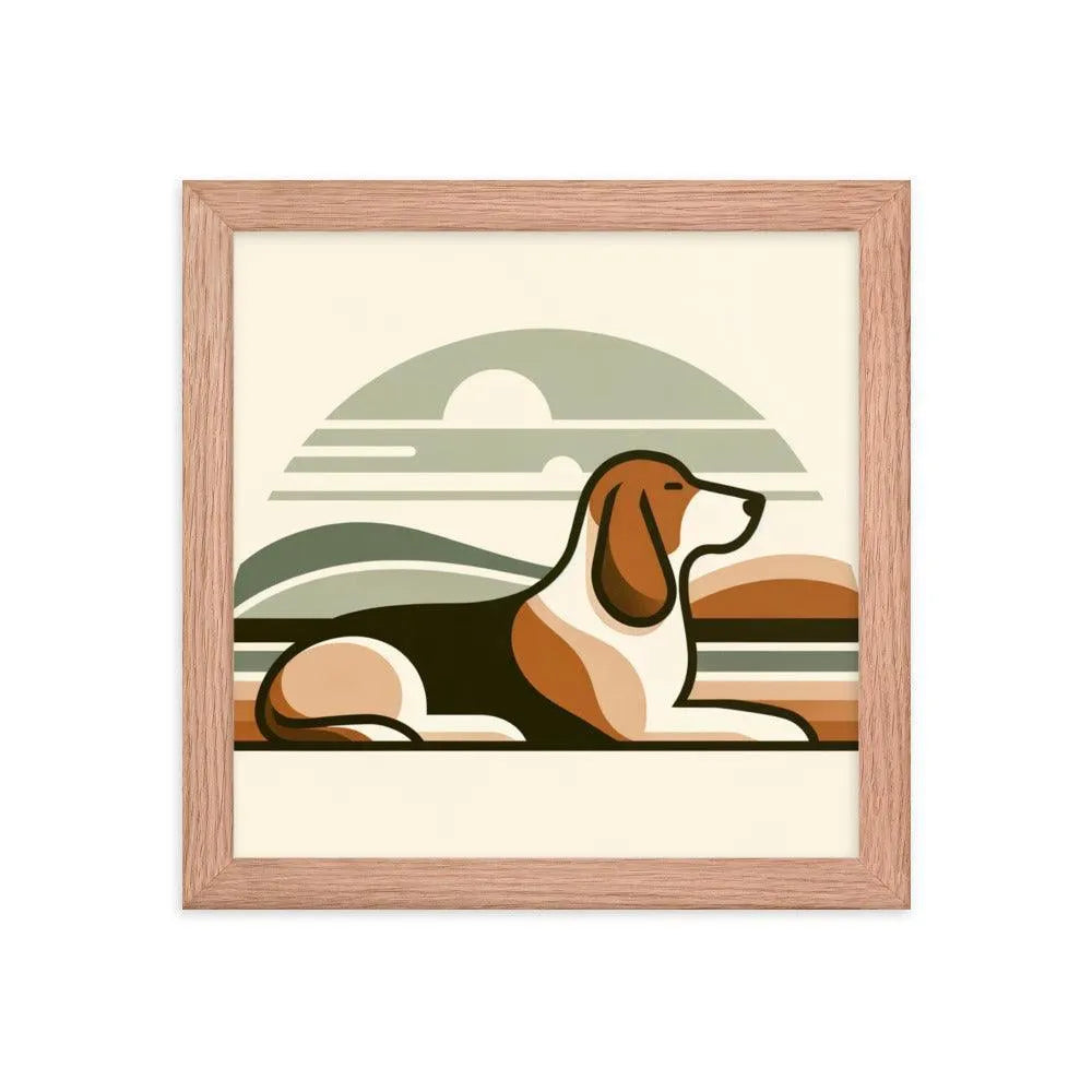 Elegant Basset Hound Minimalist Art Framed Poster - Oh Posters