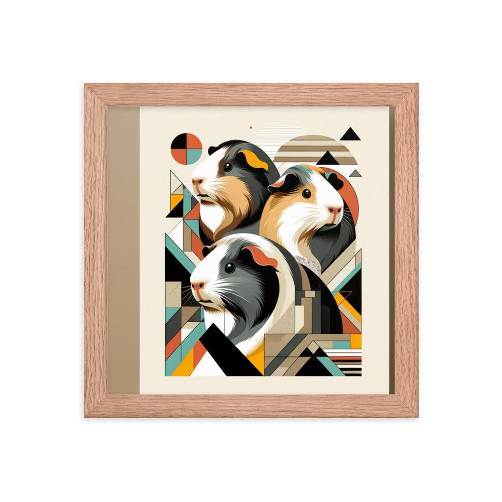 Geometric Guinea Pigs Contemporary Art Framed Poster - Oh Posters