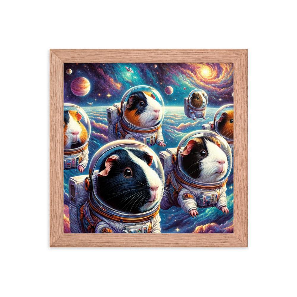 Guinea Pig Astronauts Cosmic Exploration Fantastical Framed Poster - Oh Posters