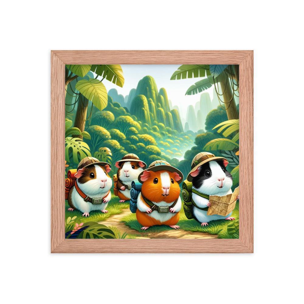 Guinea Pig Adventurers Jungle Exploration Framed Poster - Oh Posters