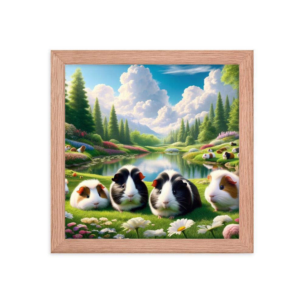 Guinea Pig Paradise Frolicking in Nature Photo Framed Poster - Oh Posters