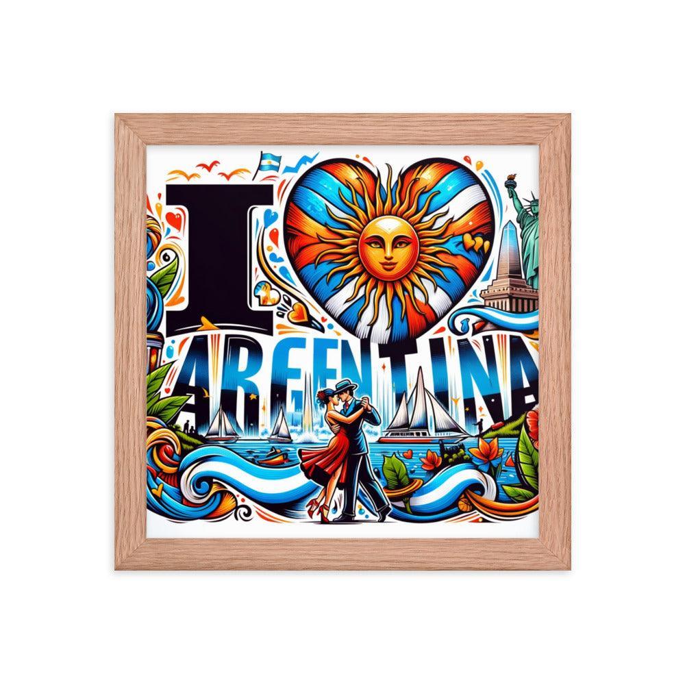 I Love Argentina Tango Dance and Landmarks Framed Poster - Oh Posters