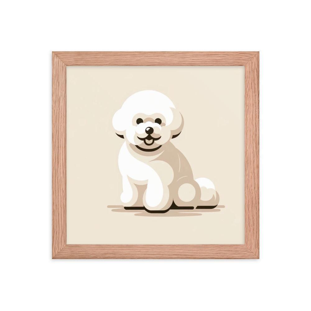 Charming Bichon Frise Cartoon Style Framed Poster - Oh Posters