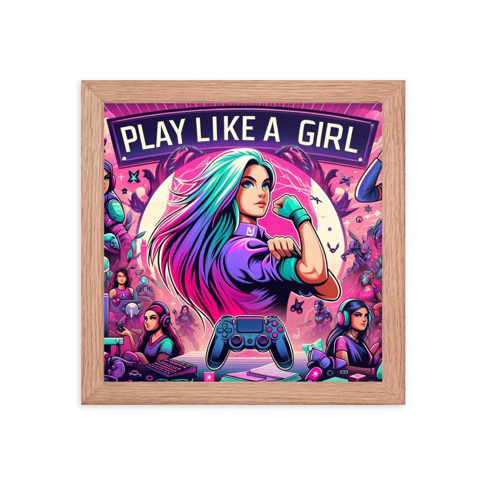 Gamer Girl Power Empowerment Art Framed Poster - Oh Posters