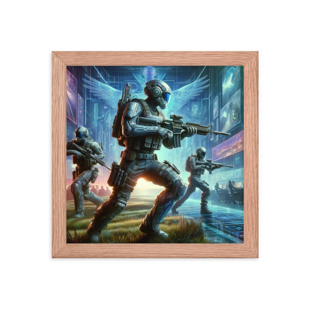 Futuristic Soldiers Mission Action Scene Framed Poster - Oh Posters