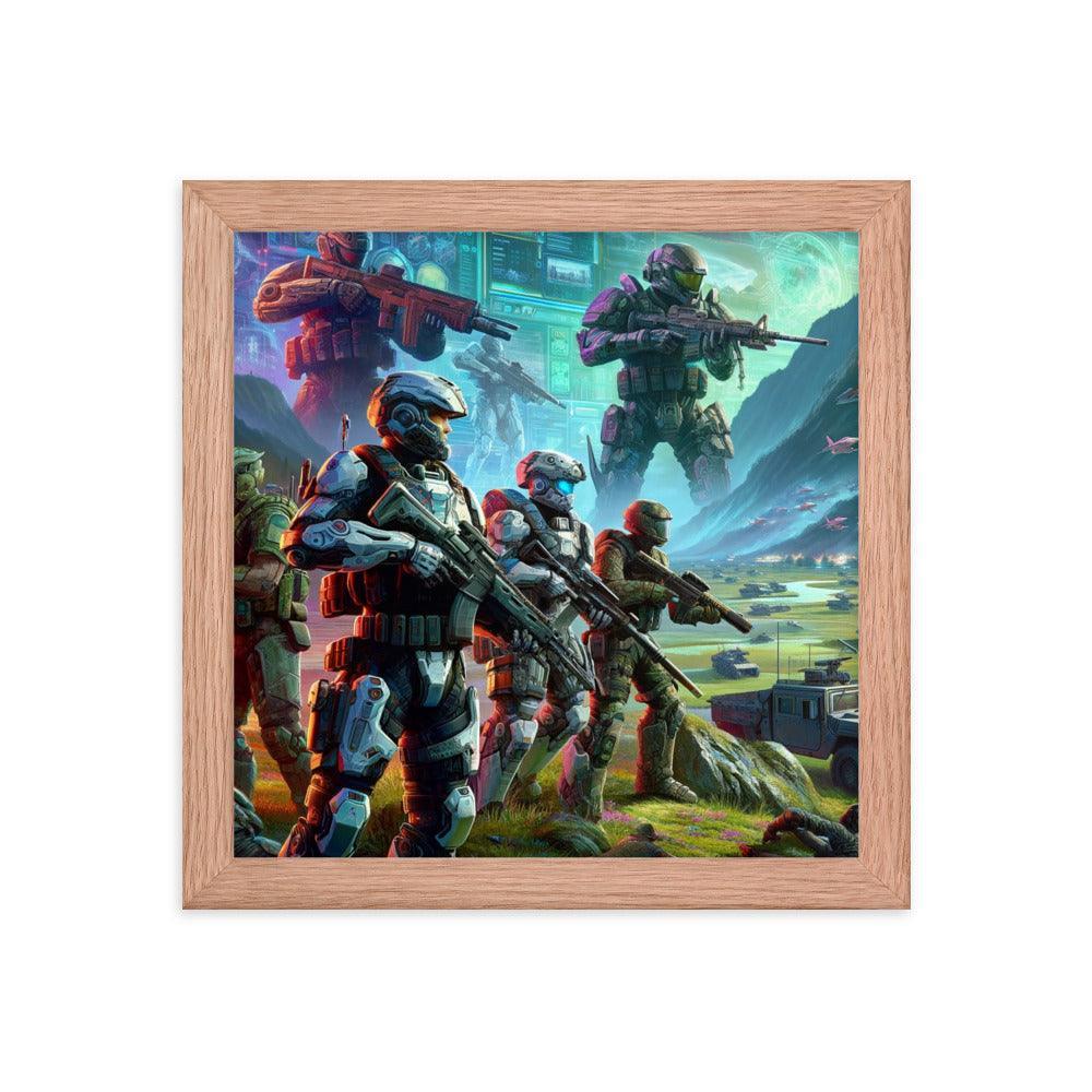 Futuristic Soldiers Digital Art Framed Poster - Oh Posters