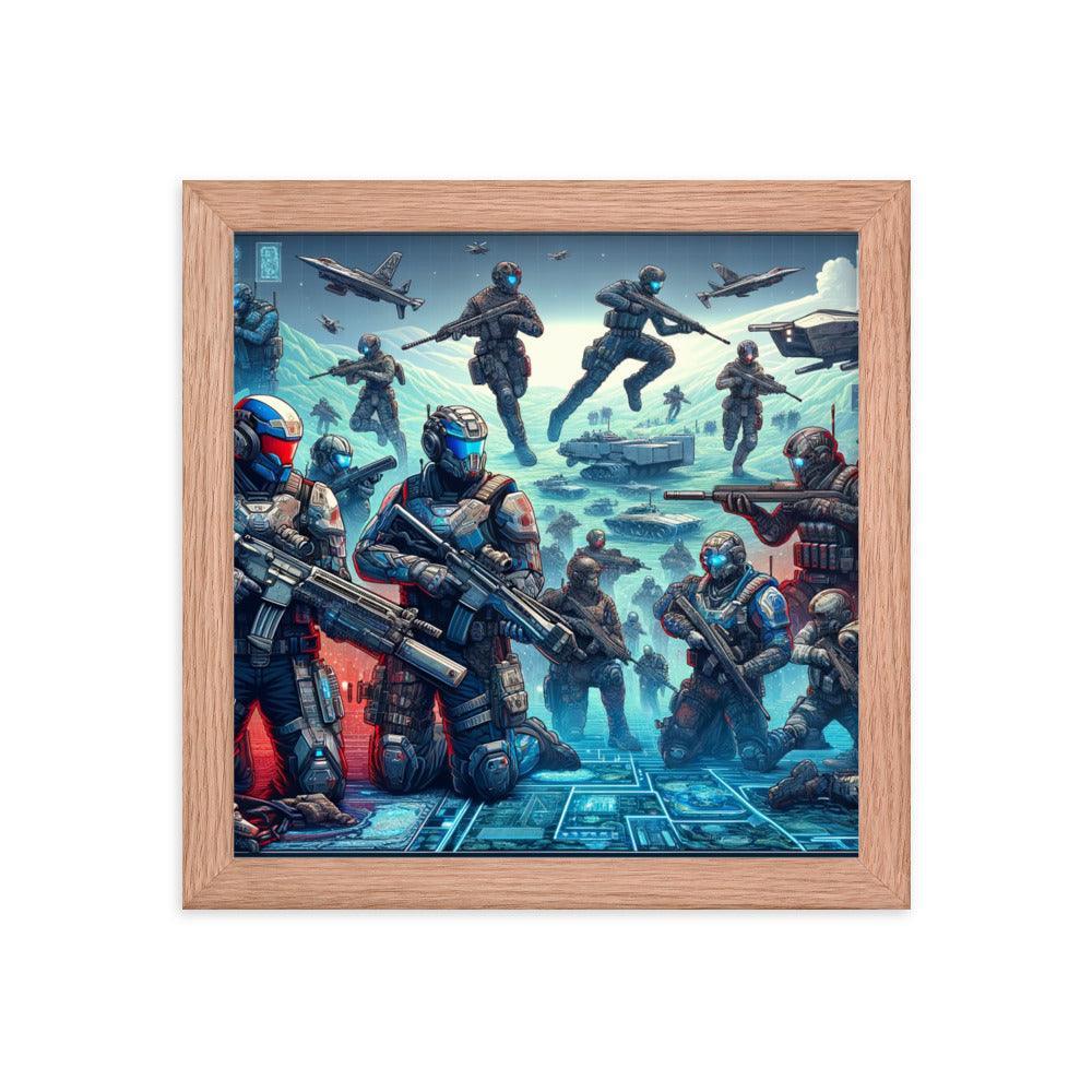 Futuristic Battle Soldiers Sci-Fi Action Framed Poster - Oh Posters