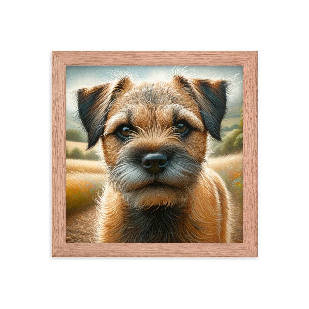 Border Terrier Golden Fields Gentle Gaze Art Framed Poster - Oh Posters