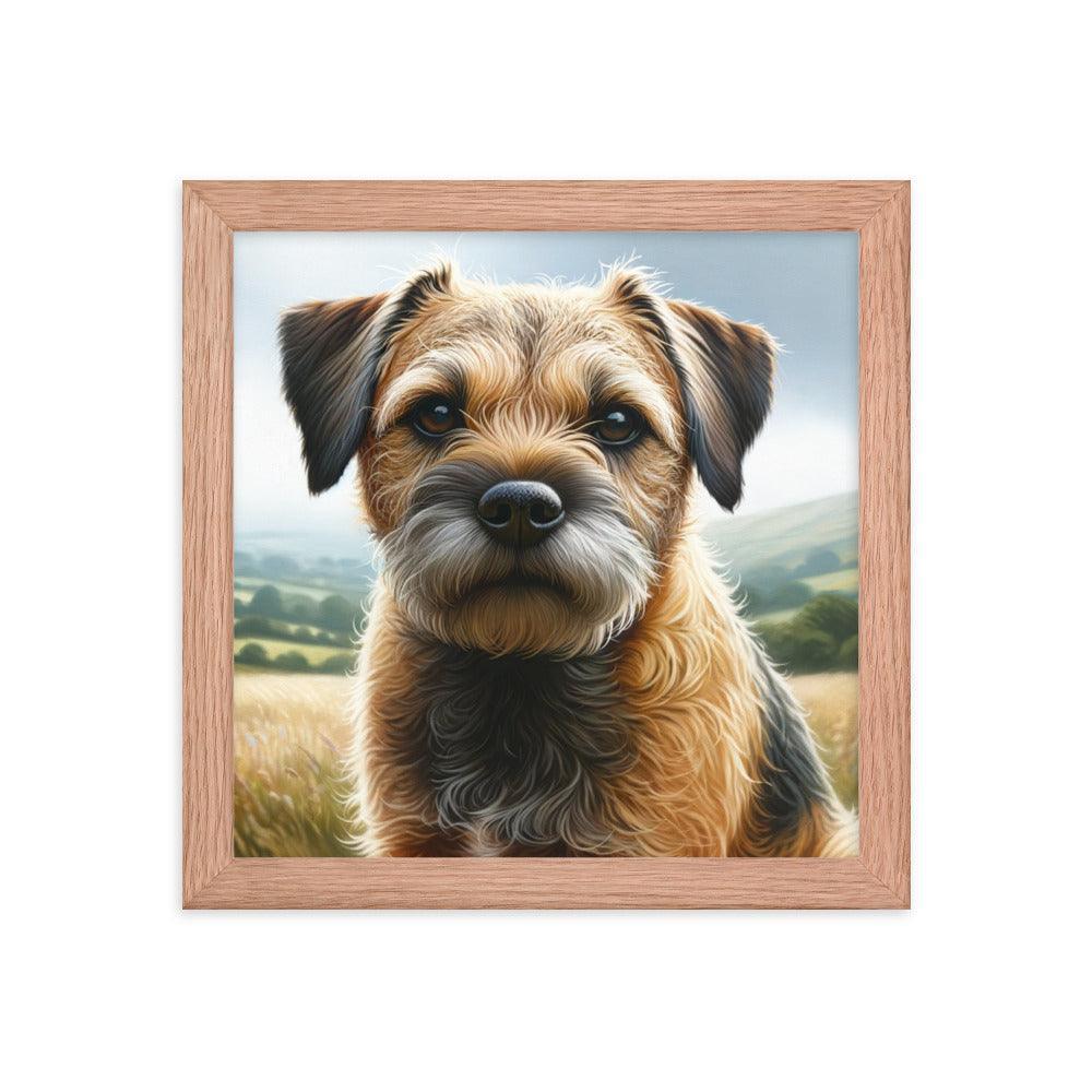 Border Terrier Countryside Portrait Art Framed Poster - Oh Posters