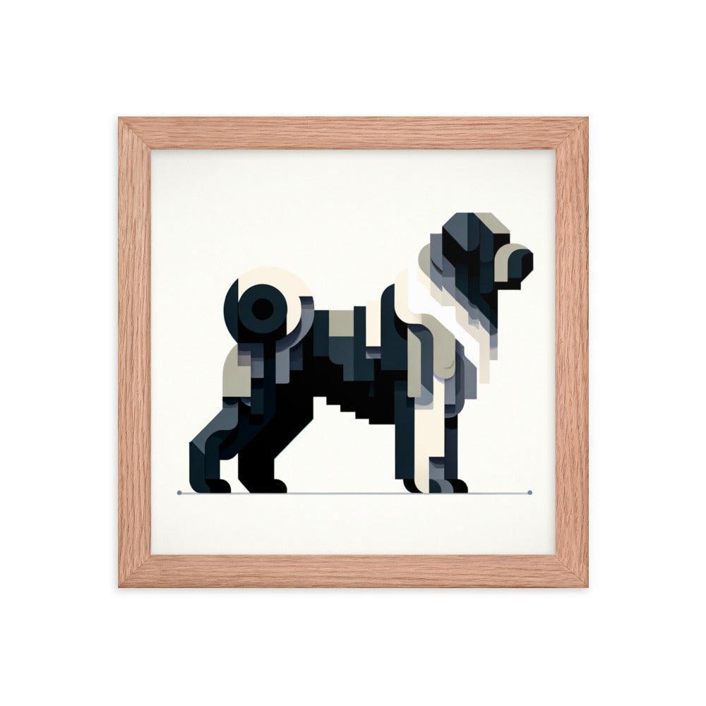 Geometric Bouvier Des Flandres Modern Art Framed Poster - Oh Posters