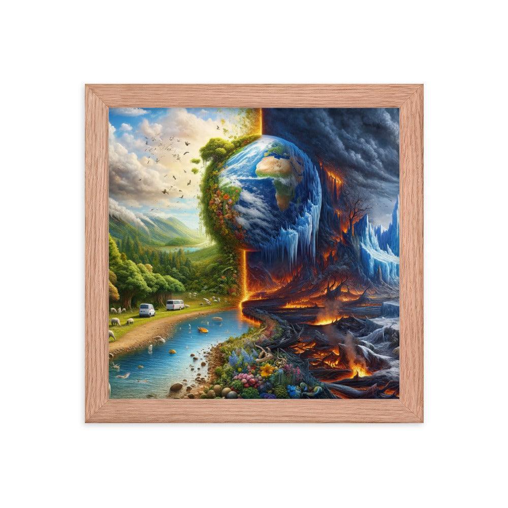 Climate Change Contrast Surreal Art Framed Poster - Oh Posters