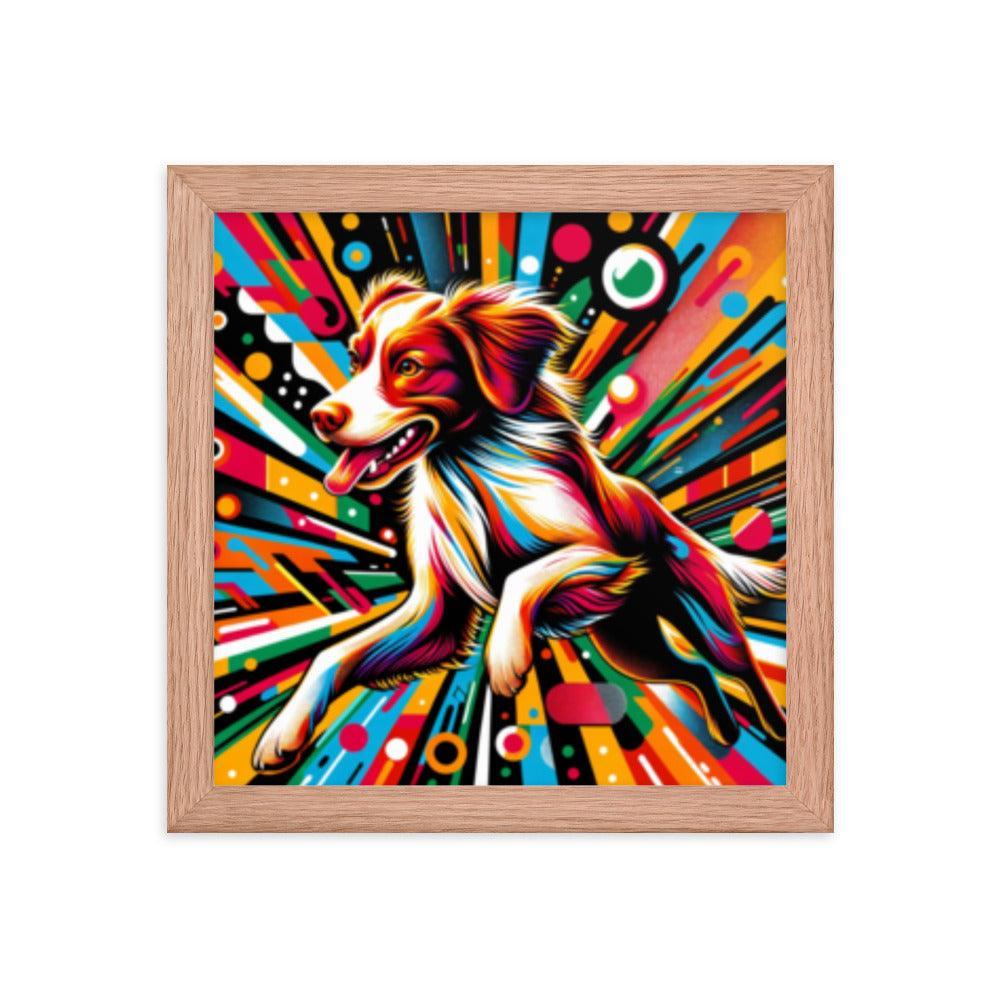 Brittany Spaniel Kaleidoscope Colors Modern Art Framed Poster - Oh Posters