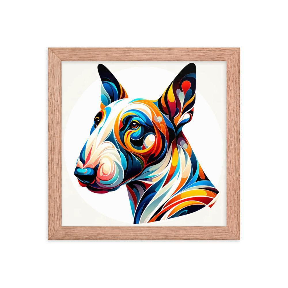 Colorful Bull Terrier Abstract Art Framed Poster - Oh Posters