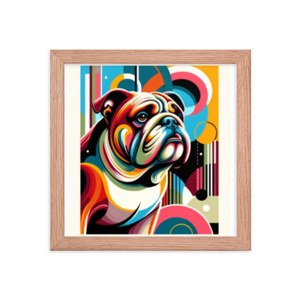 English Bulldog Retro Pop Art Style Framed Poster - Oh Posters