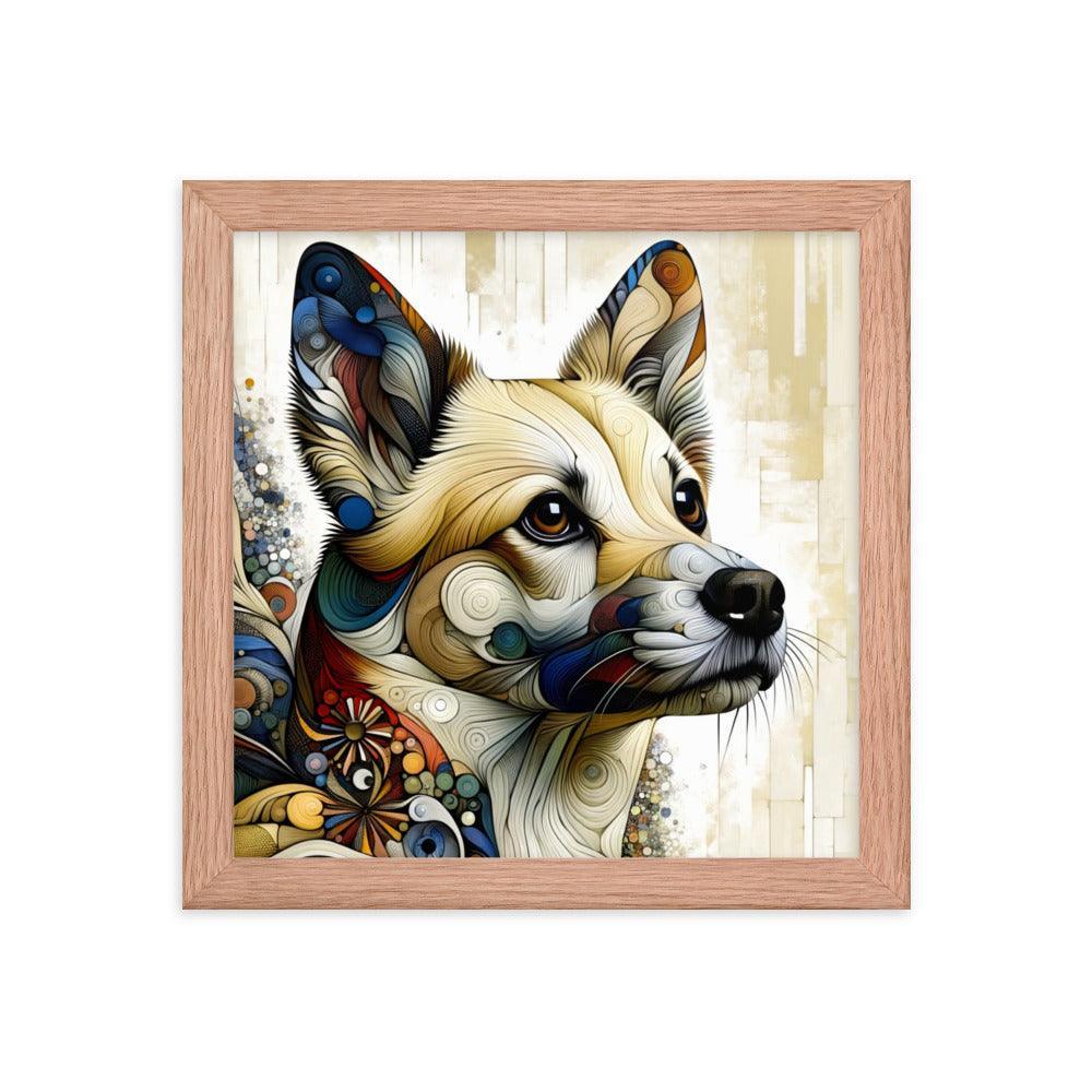 Canaan Dog Abstract Swirl Art Framed Poster - Oh Posters