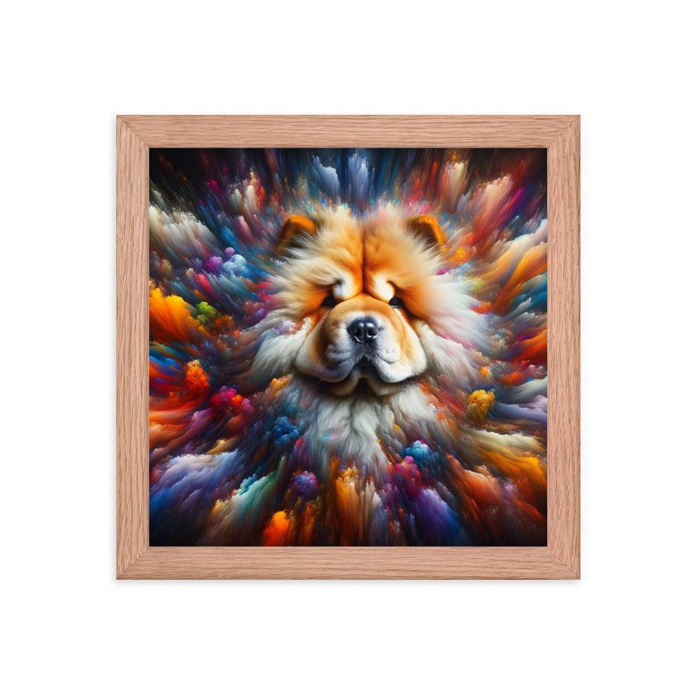 Chow Chow Abstract Burst of Vibrant Colors and Shapes Framed Poster - Oh Posters