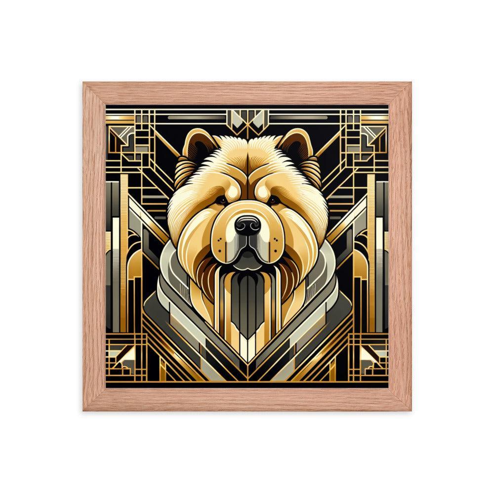 Chow Chow Geometric Shapes and Metallic Palette Framed Poster - Oh Posters