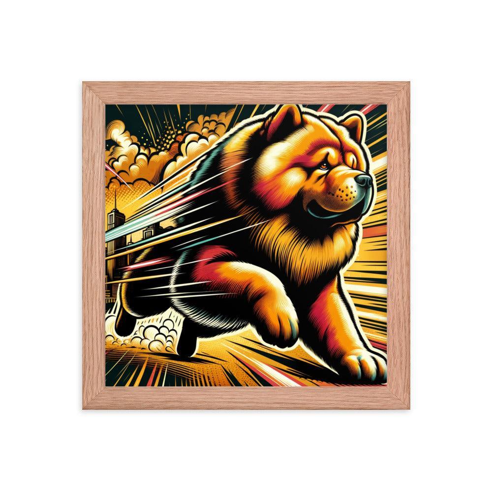 Chow Chow Dynamic Superhero Comic Style Framed Poster - Oh Posters