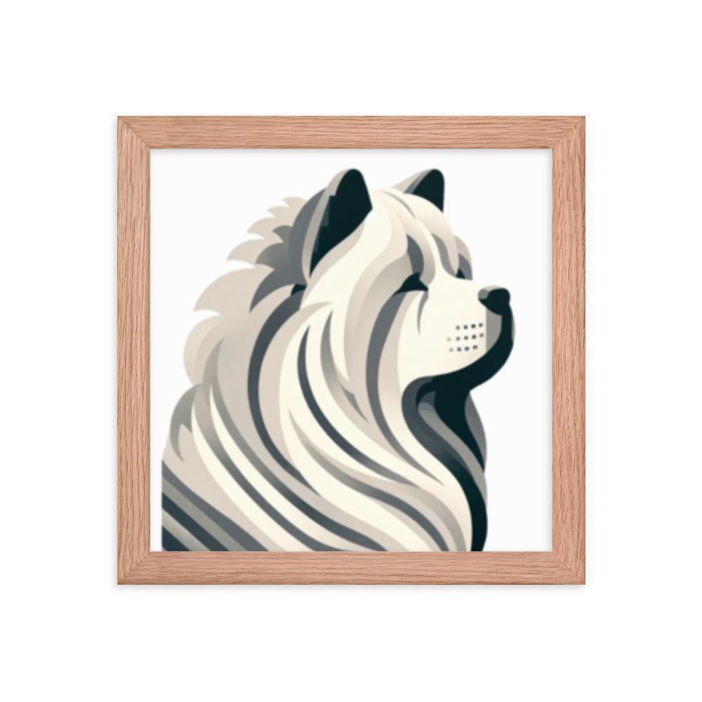 Chow Chow Minimalist Art Simple Lines & Limited Palette Framed Poster - Oh Posters