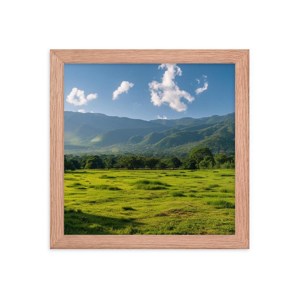 Lush Green Belizean Countryside Mountain View Framed Poster - Oh Posters