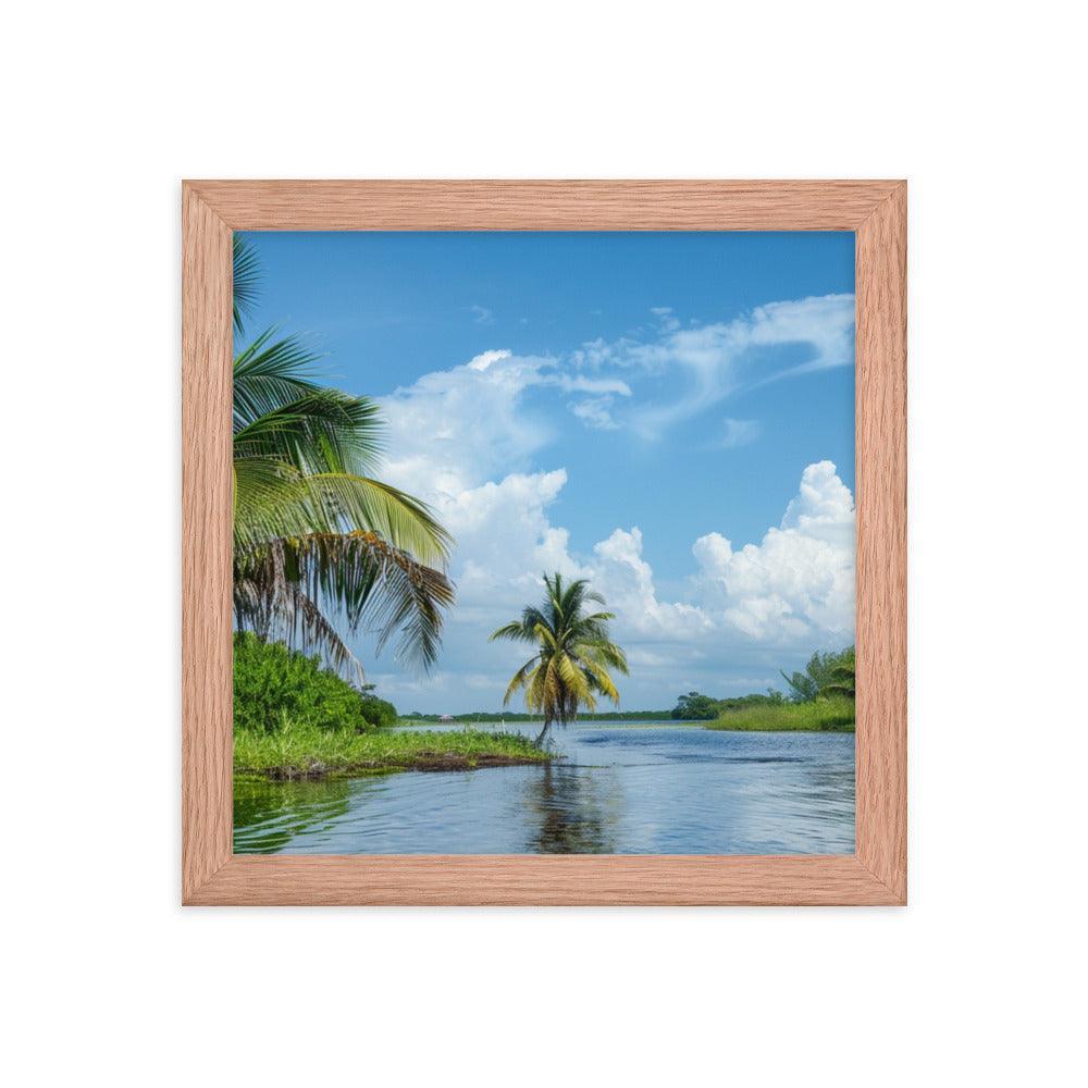 Serene Belize River Mangrove Landscape Framed Poster - Oh Posters