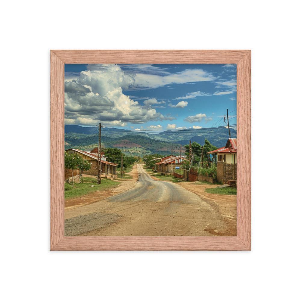 Eswatini Rural Village Scenic Road Framed Poster - Oh Posters